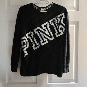 VS Pink heathered charcoal sweatshirt